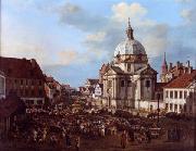Bernardo Bellotto New Town Market Square with St. Kazimierz Church. France oil painting artist